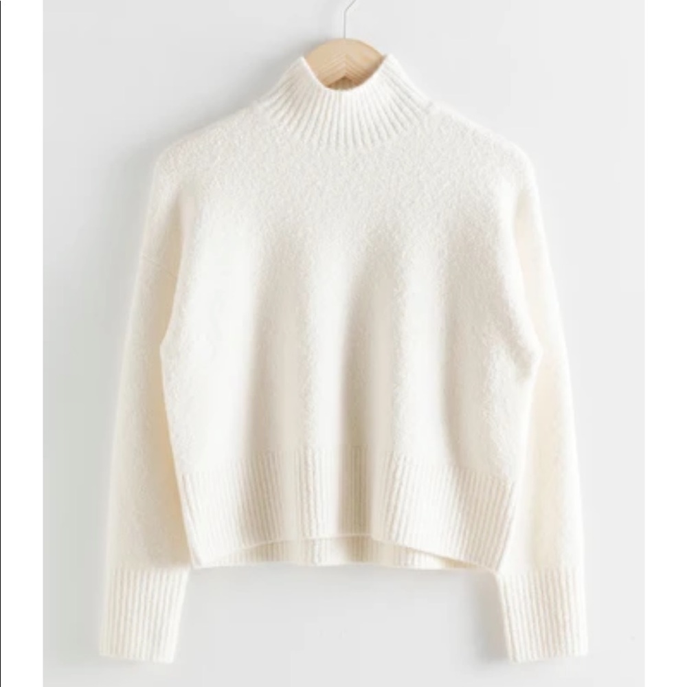 Cropped Mock Neck Sweater